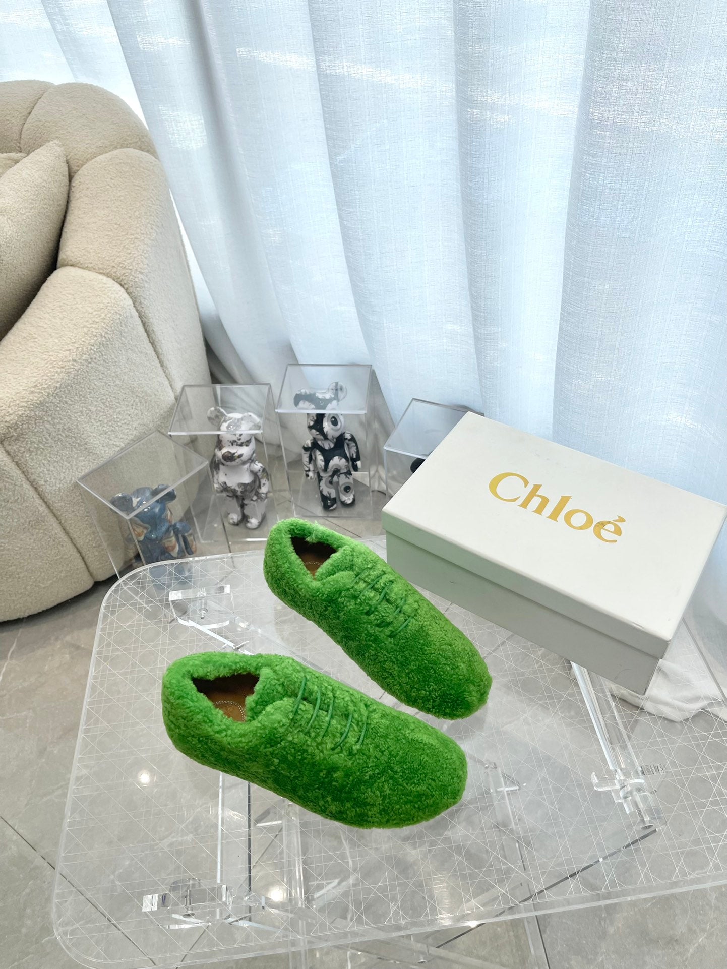 Chloe鞋-Chloe 羊羔毛 樂福鞋（綠）