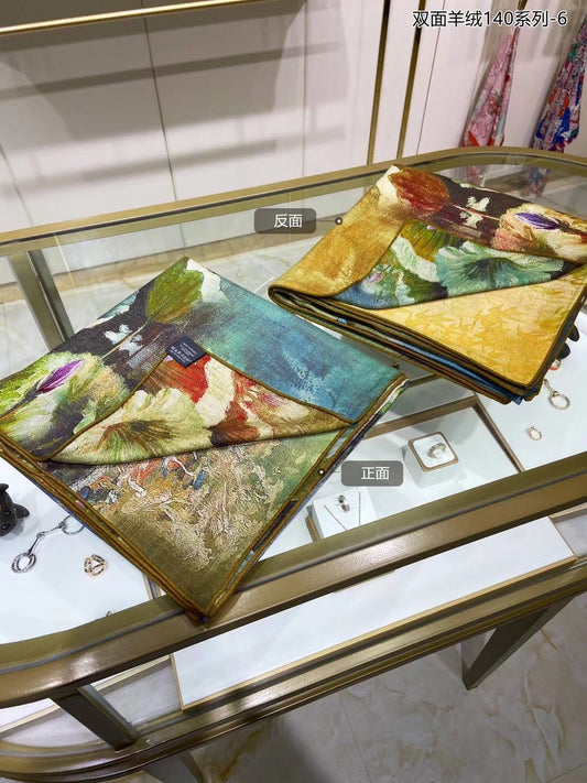 小愛款-雙面大絲巾 140cm-30%真絲70%羊毛