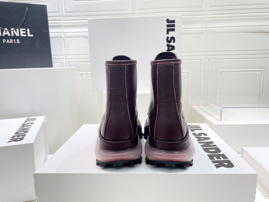 Jil sander-2022秋冬 爆休閒系列 厚底透明跟休閒短靴 情侶款