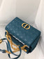 Dior Caro 大號28cm-深海藍小牛皮