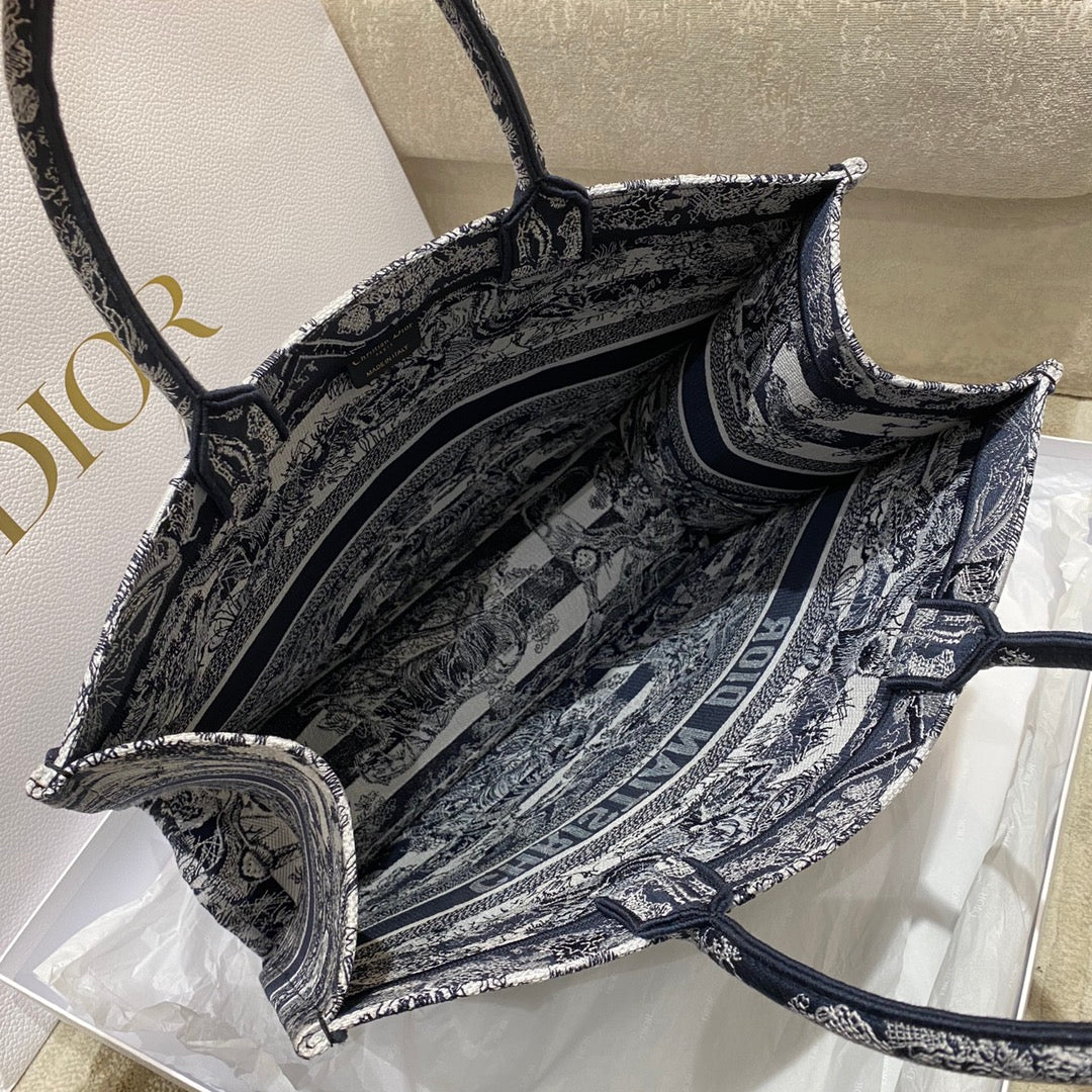 迪D家 Book Tote-大號41.5cm-黑色老虎