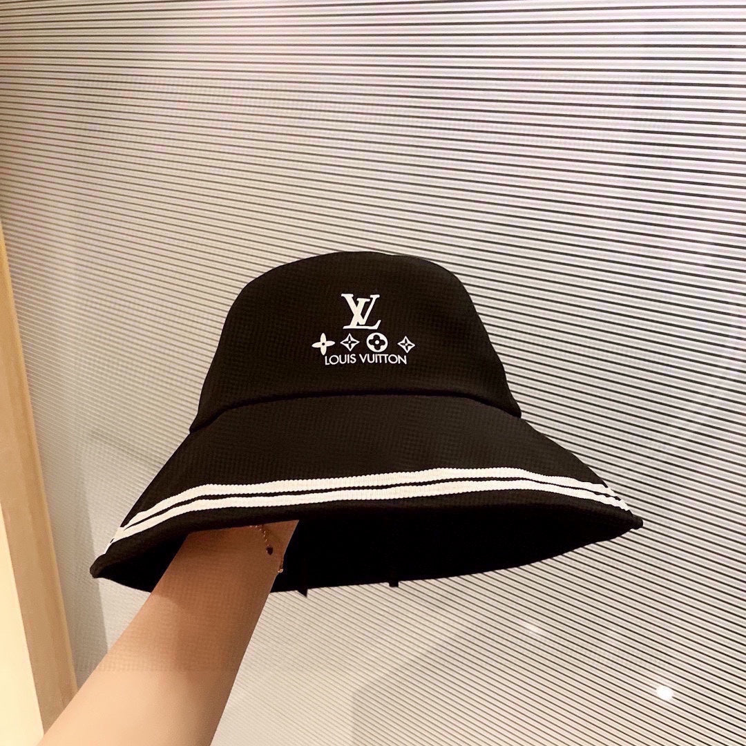 路L家-拼色邊大簷漁夫帽 黑色