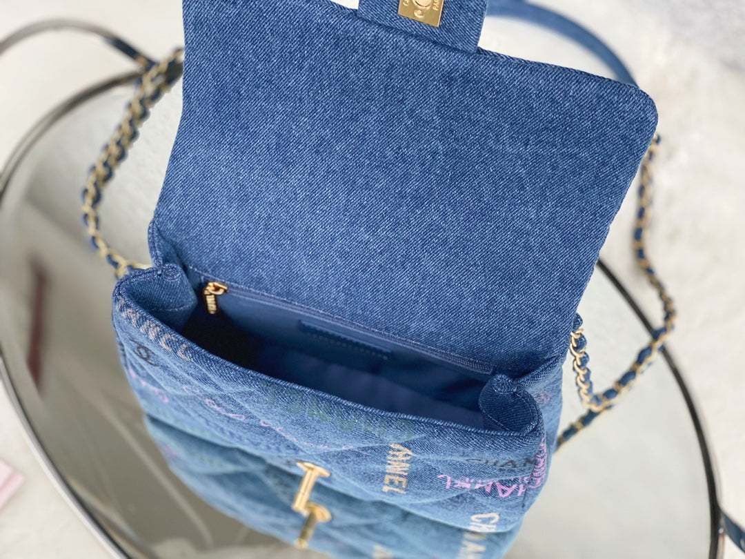 小香家-22P春夏系列塗鴉牛仔 CF包 23cm