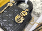 Dior-Mini Lady Dior手袋-三格黛妃-17cm-黑色金扣