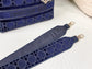 Dior Lady D-Lite黛妃包-天鵝絨刺繡藍色