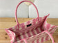 Dior Book Tote-小號36.5cm-粉色條紋