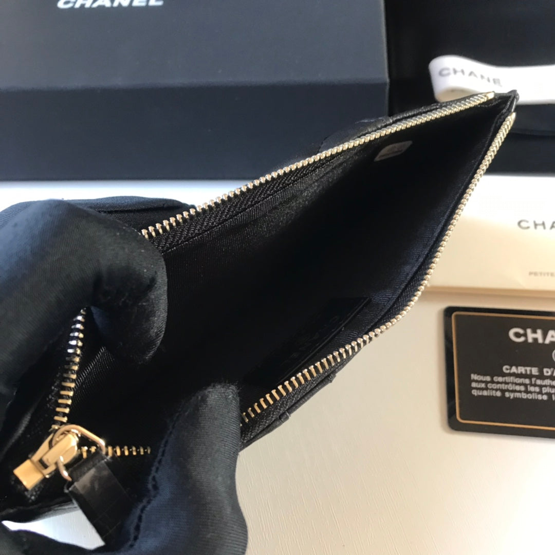 Chanel 拉鍊長夾卡包-扁長夾