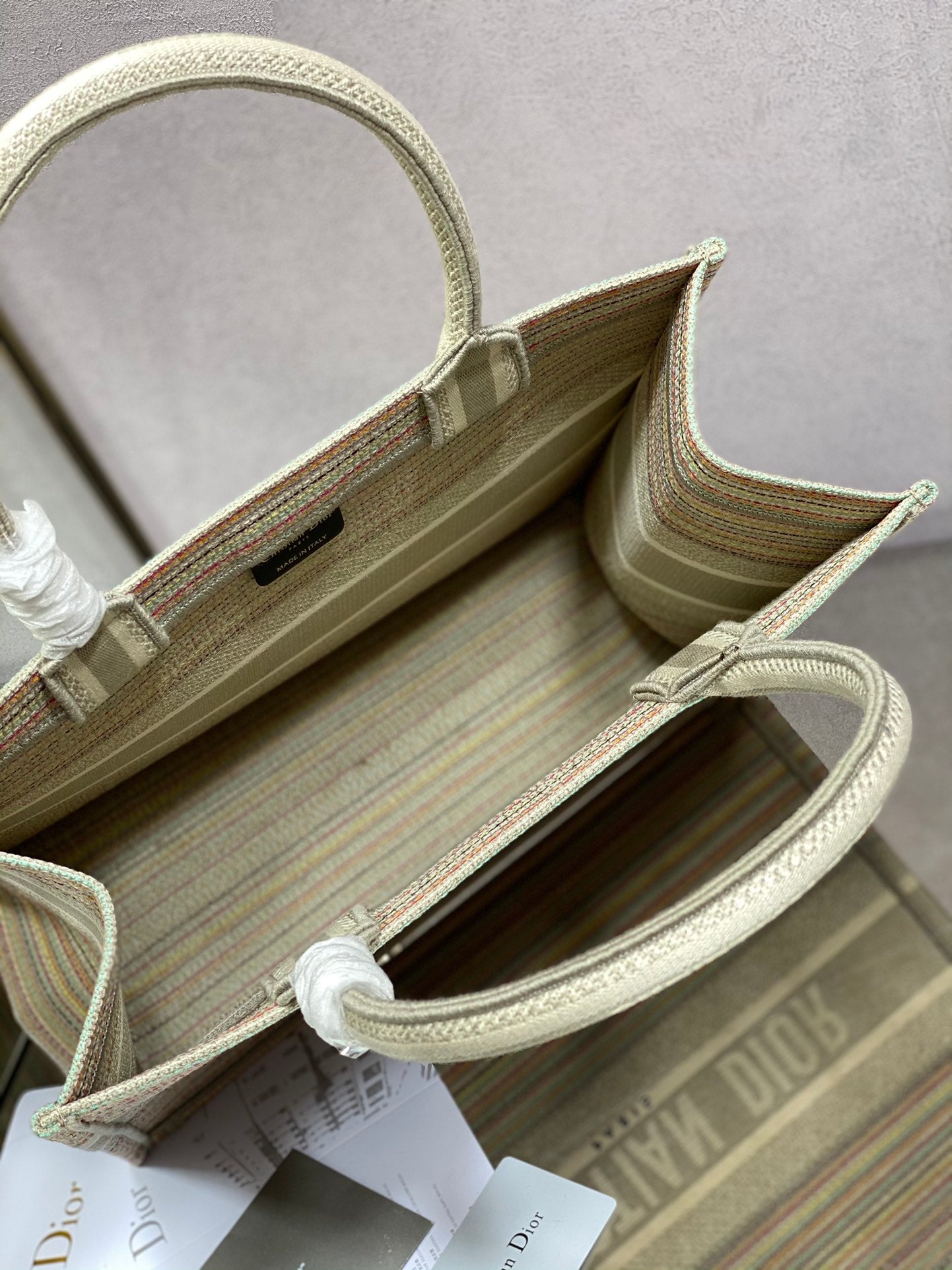 Dior Book Tote-小號36.5cm-金絲條紋