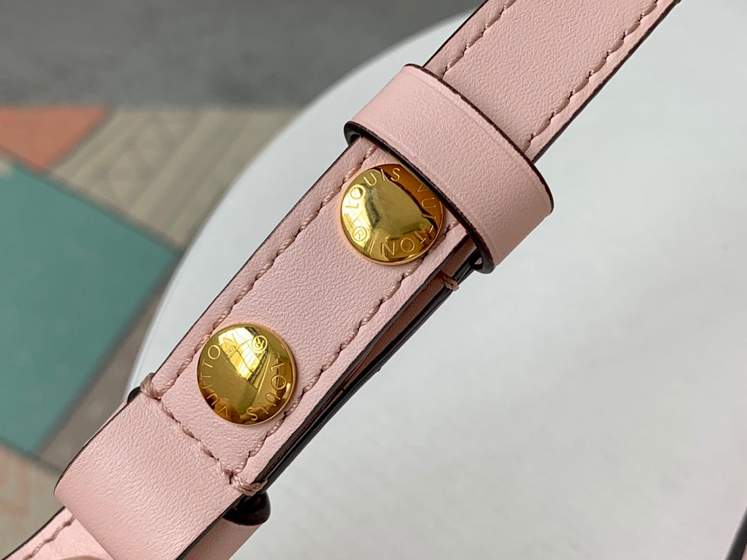 M44580 路L家-2019年 Dauphine郵差包 漆皮 粉色 小號