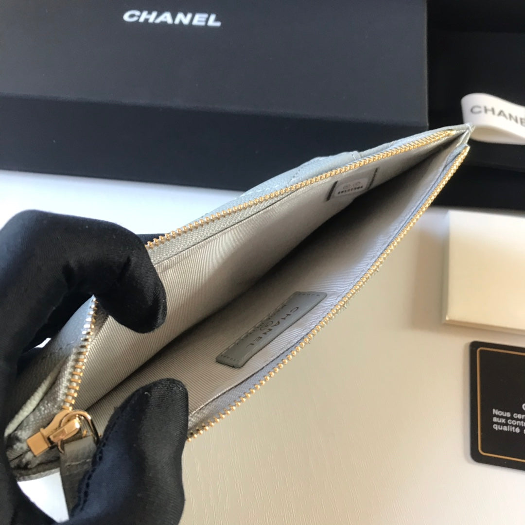 Chanel 拉鍊長夾卡包-扁長夾