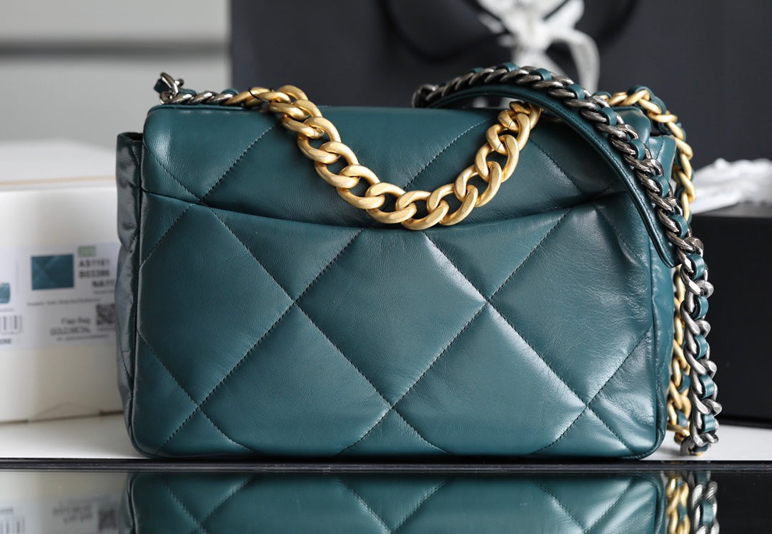Chanel 19Bag-中號墨綠色