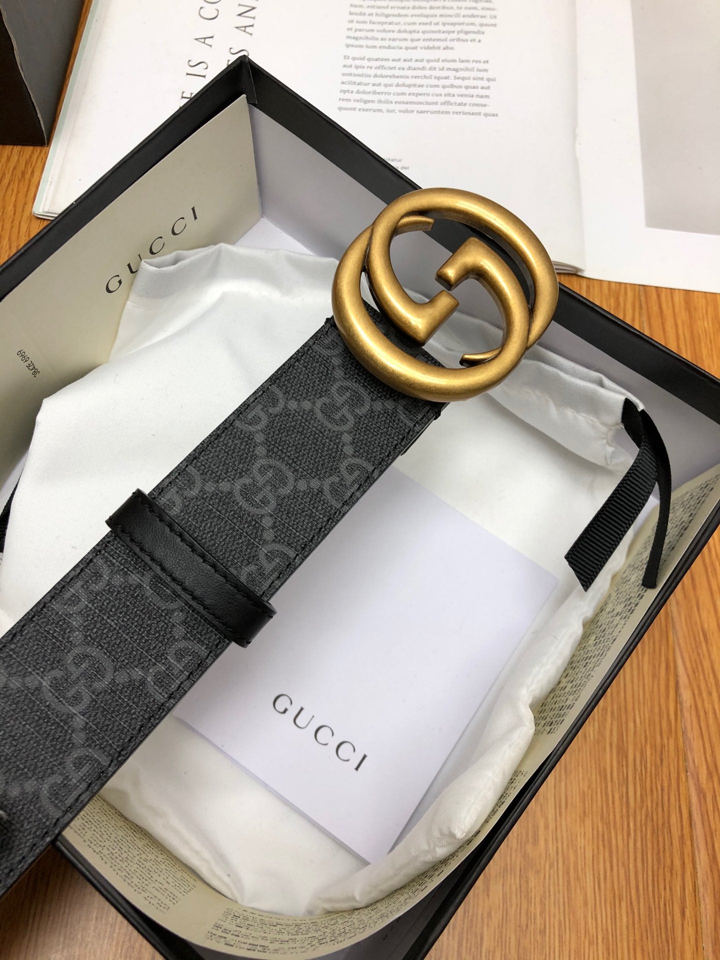 古G家-老花皮帶-3.8cm-男款