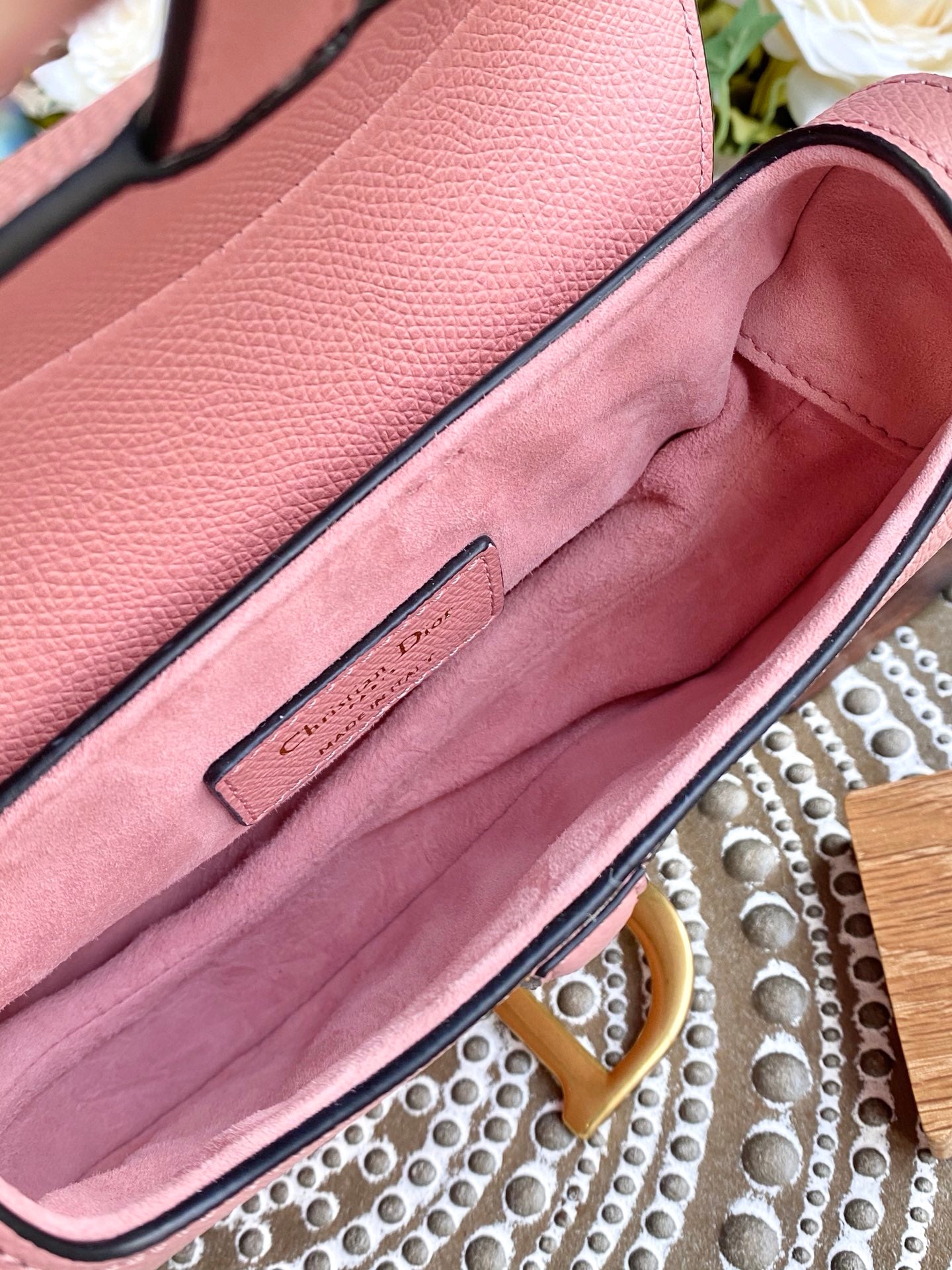 Dior Saddle 馬鞍包-手掌紋-小號糖粉色-19.5cm