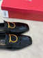 Salvatore Ferragamo鞋-菲拉格慕 馬蹄釦 2cm跟 樂福鞋 亮皮黑