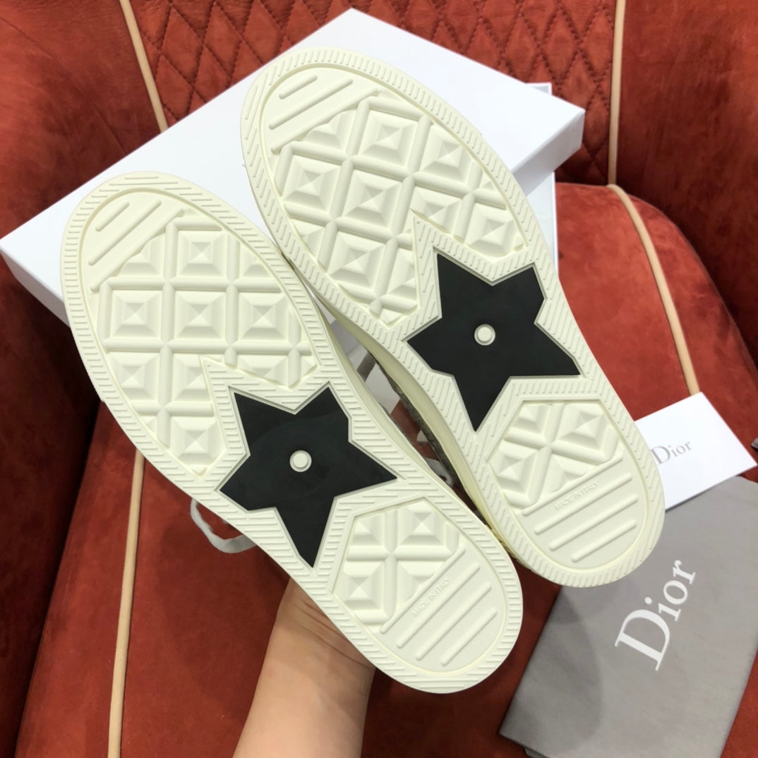 Dior鞋-Dior 岩石灰 印花帆布鞋