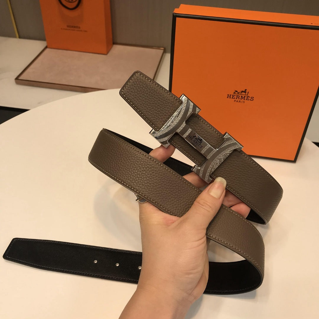 小愛款-灰色皮帶-3.8cm-男款