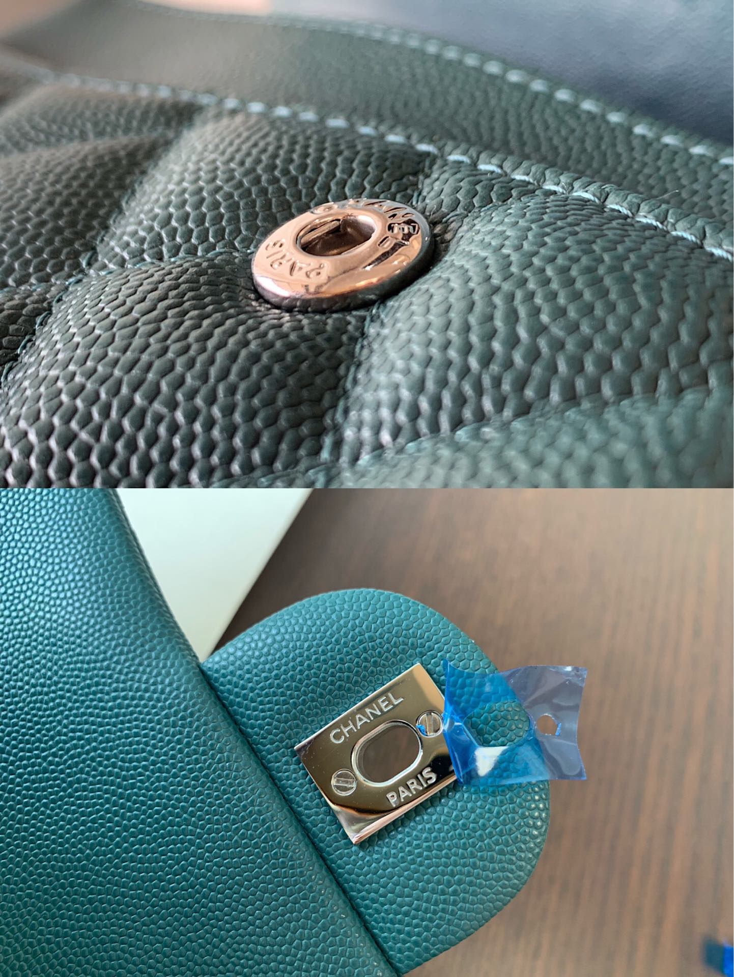 小香家-魚子醬球紋牛皮 CF包 湖水綠 25cm