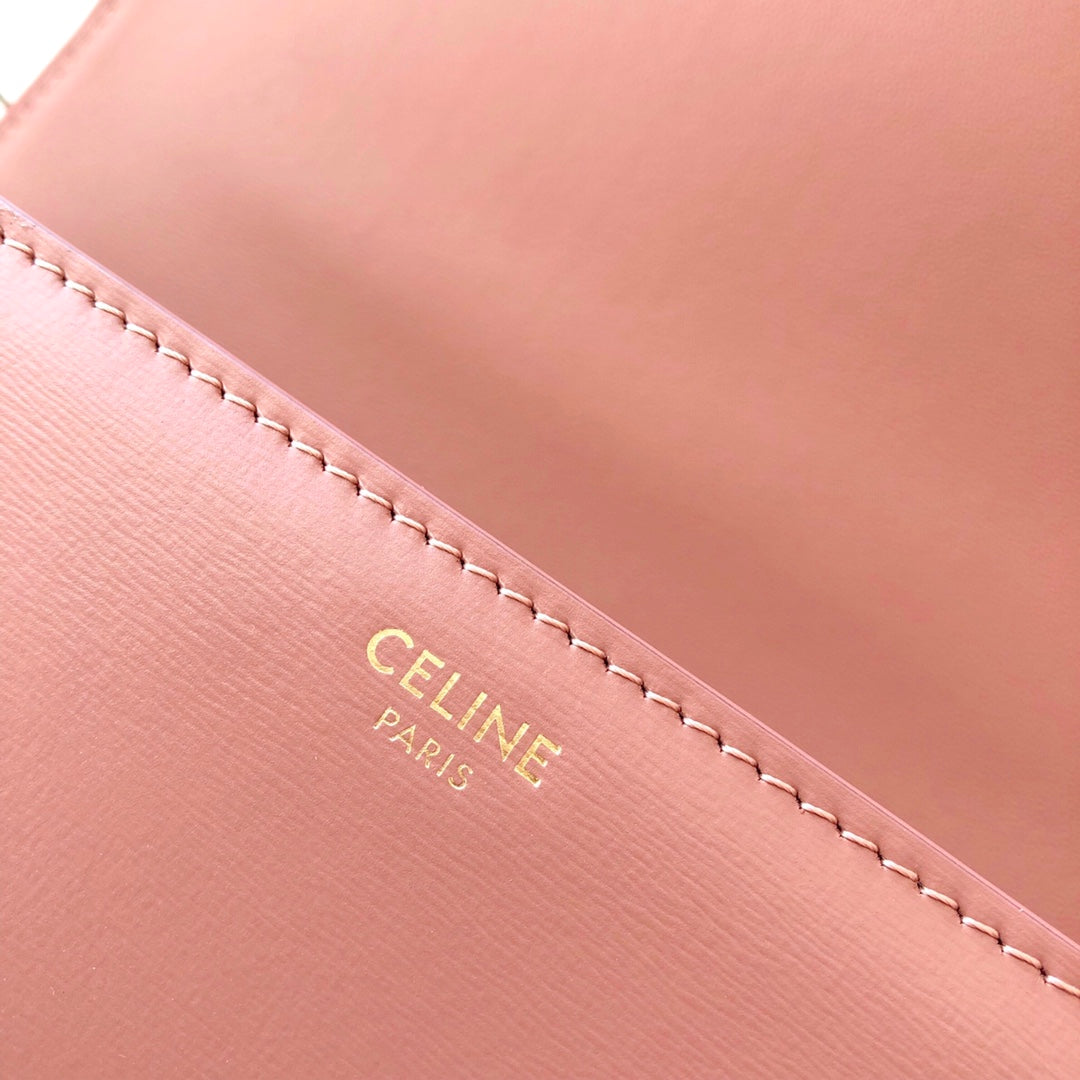 Celine TRIOMPHE 中號小牛皮-玫瑰粉