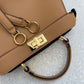 芬F家-PEEKABOO-I SEEY-小號杏色皮革手袋