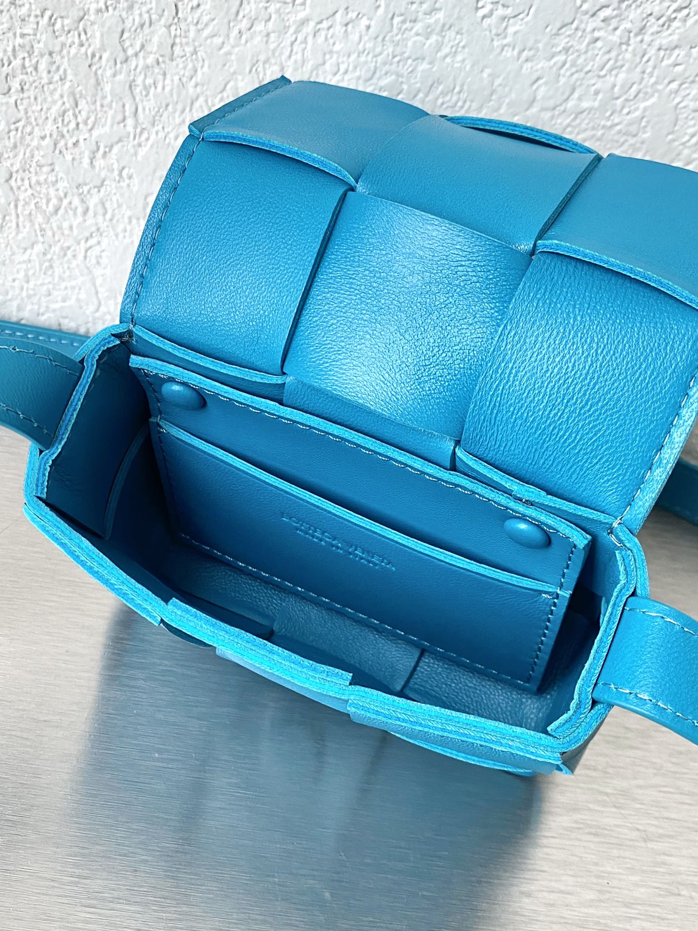 B編織-羊皮方格Mini cassette Bag 迷你編織包 12x8x4cm