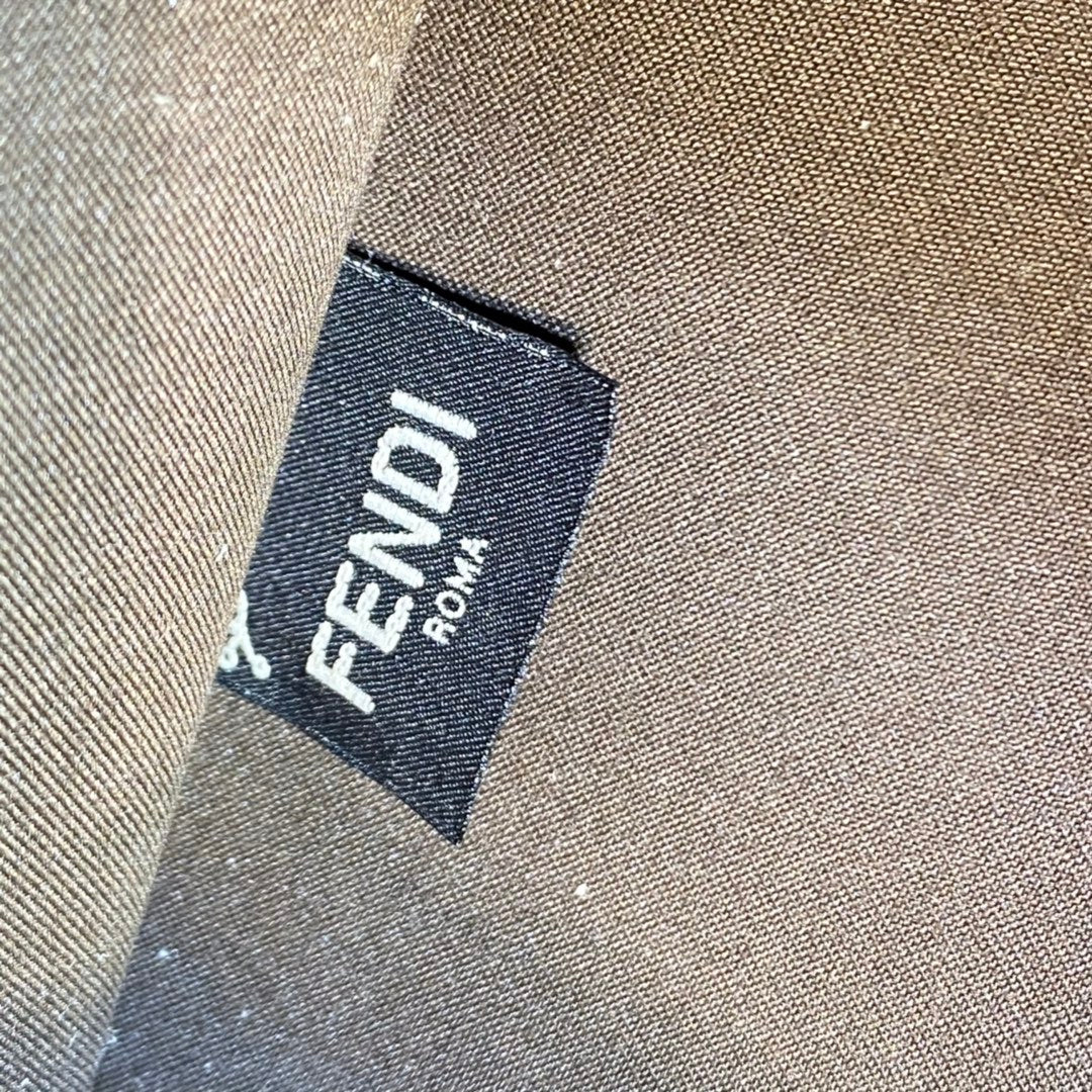 芬F家-Fendi Sunshine-中號米色帆布手提袋