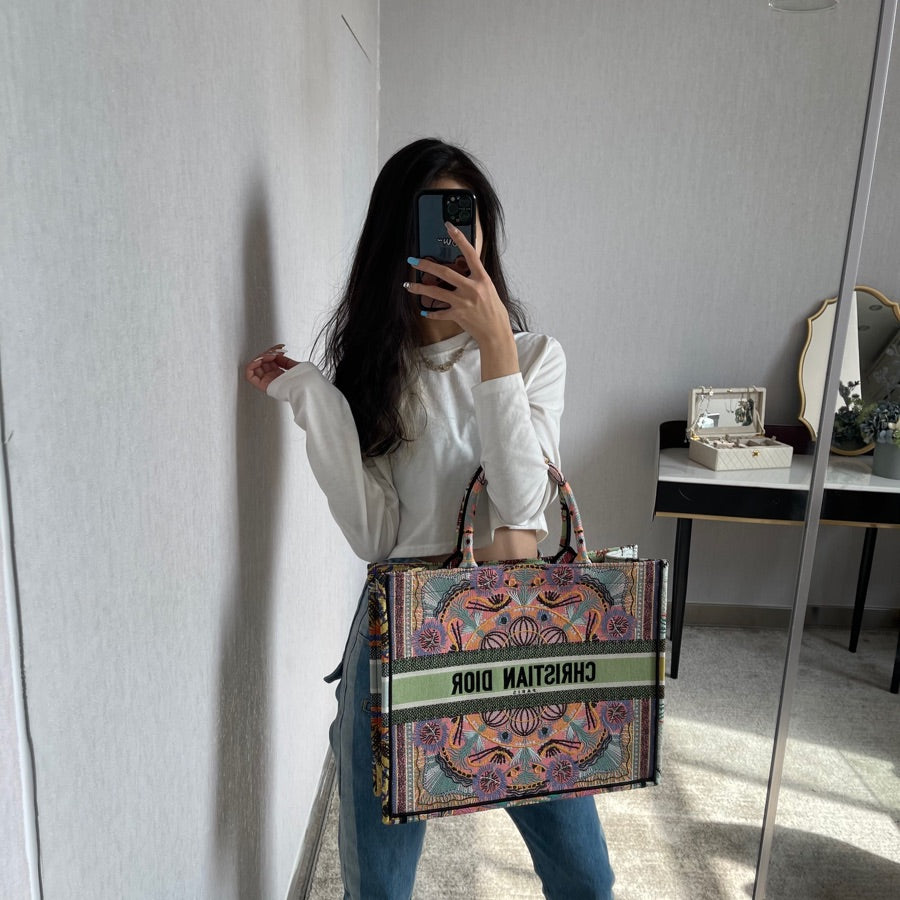 Dior Book Tote-小號36.5cm-多色花朵