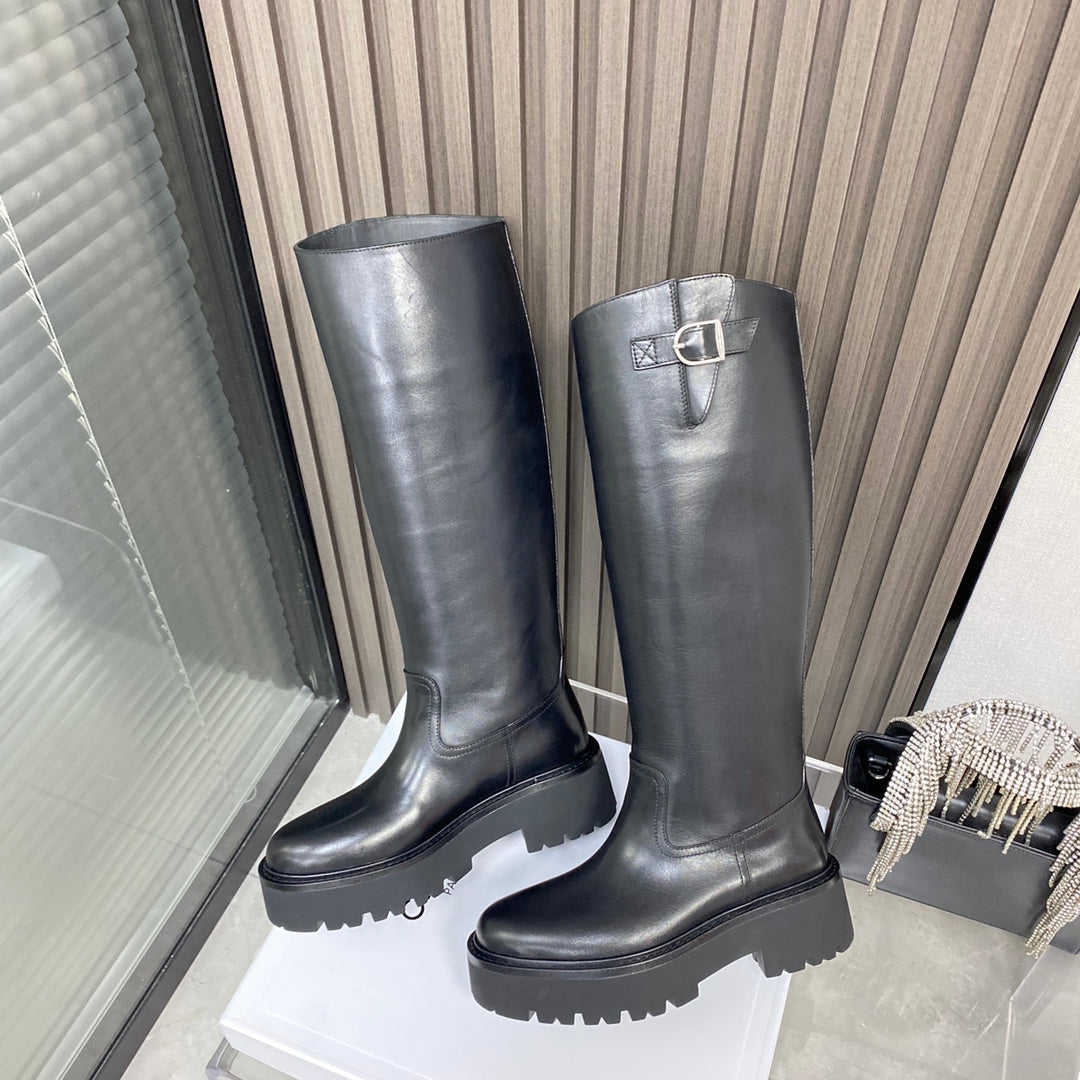 賽C家-2022新款騎士靴-蠟感胎牛皮 楊冪同款 （尺碼35-39，40訂製）