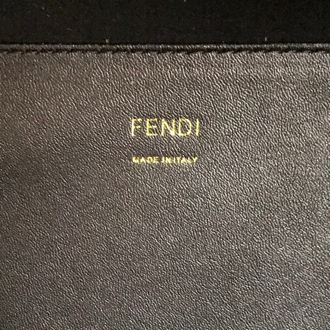 芬F家-Fendi Sunshine-中號黑色牛皮手提袋