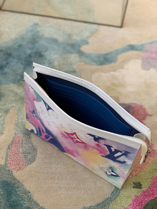 LV M80460 白色印花手拿包