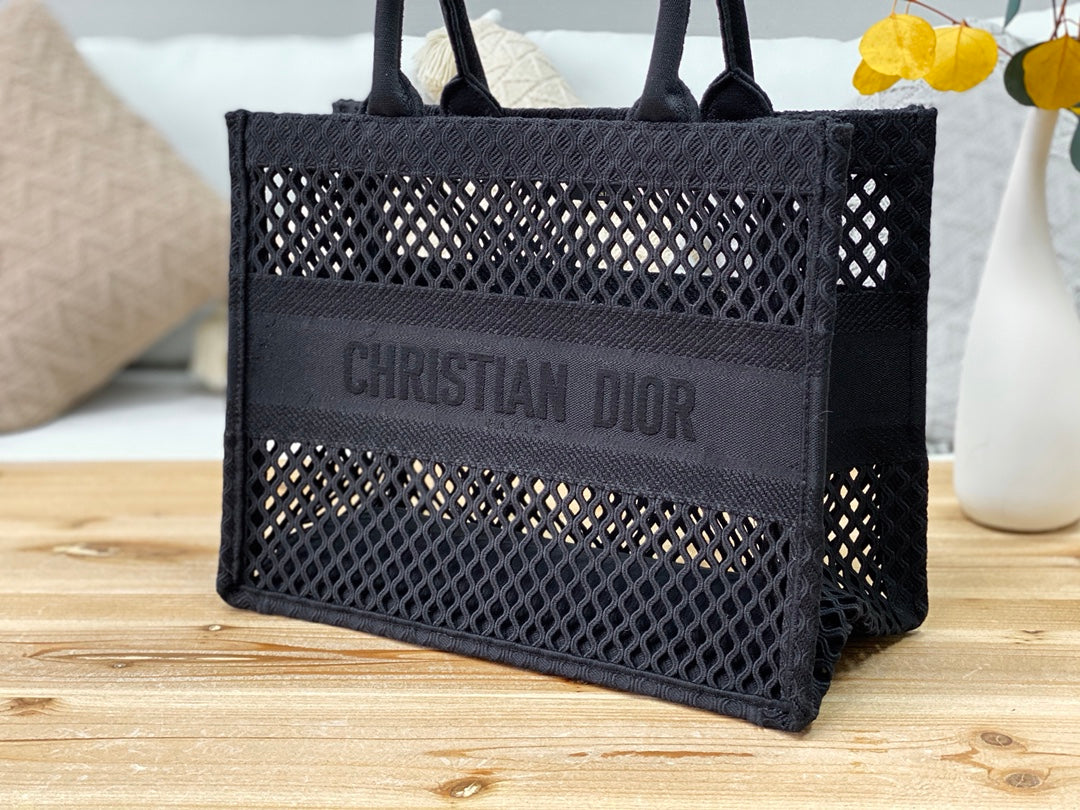 Dior Book Tote-小號36.5cm-黑色網格