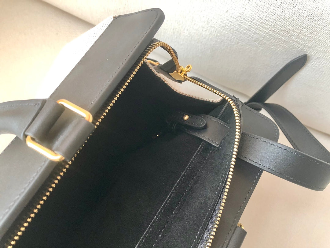 Celine Cabas de France 中號手袋-黑色布