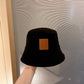 羅L家-牛皮LOGO牌簡約漁夫帽-4色