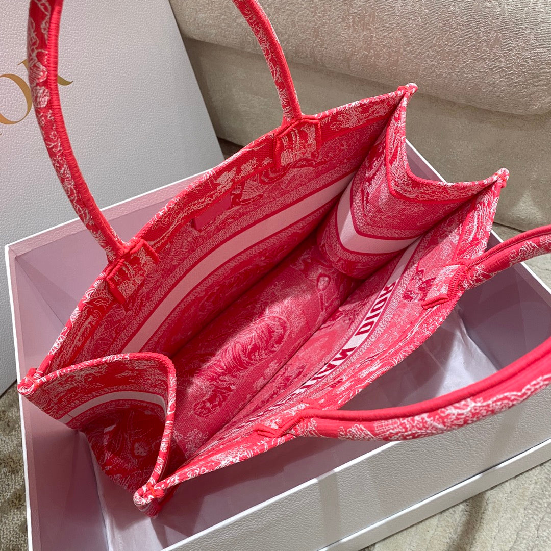 迪D家 Book Tote-中號36.5cm粉老虎