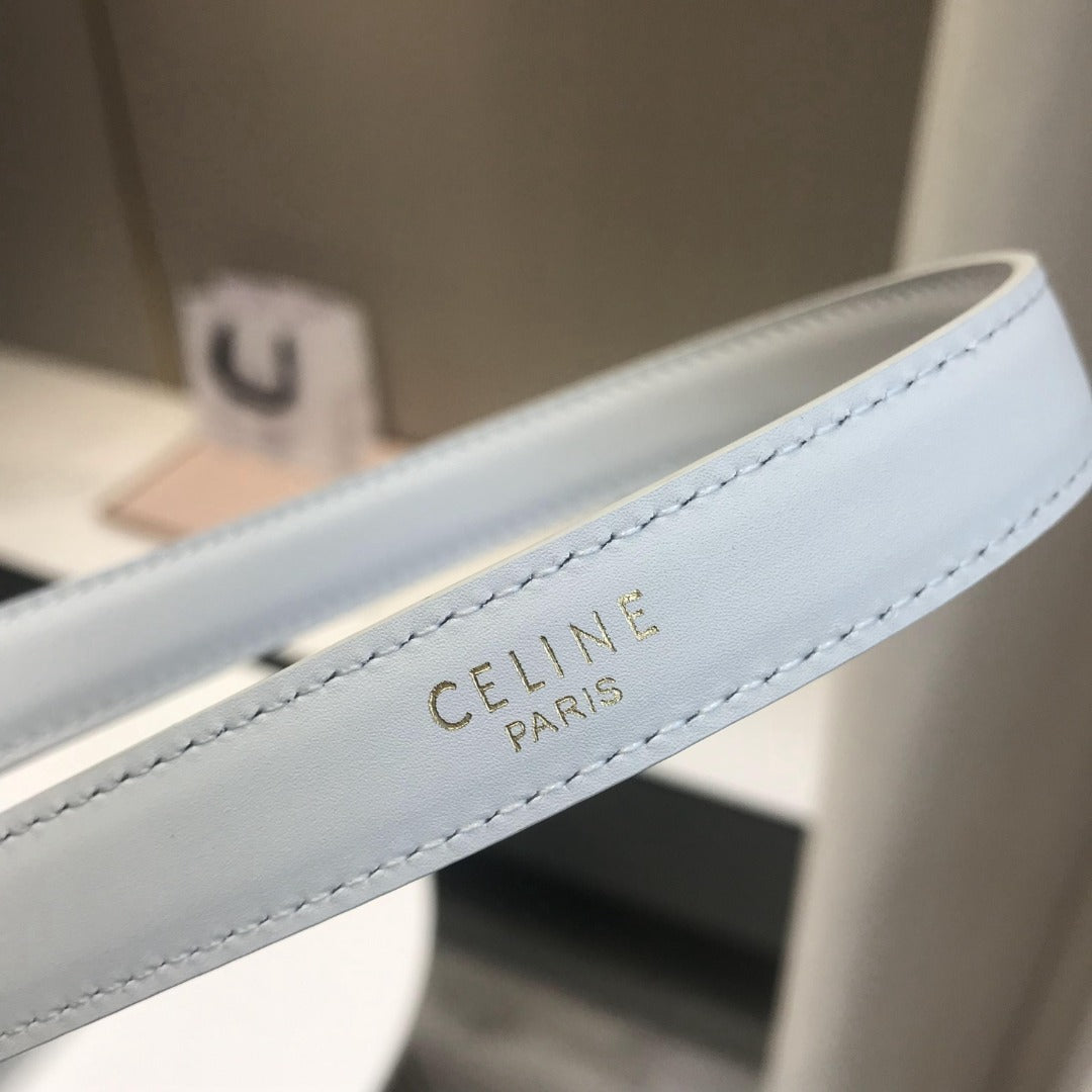 賽C家-白色銀扣皮帶-1.8cm