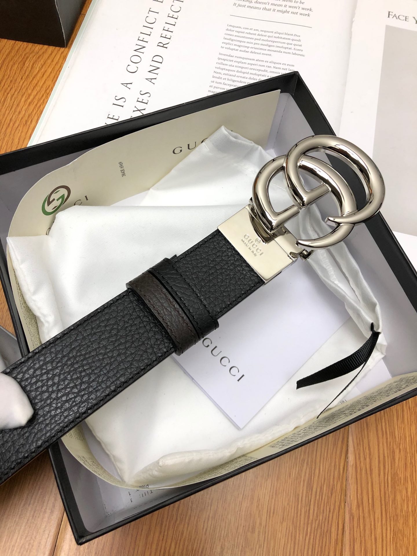 古G家-荔枝紋皮帶-3.8cm-男款