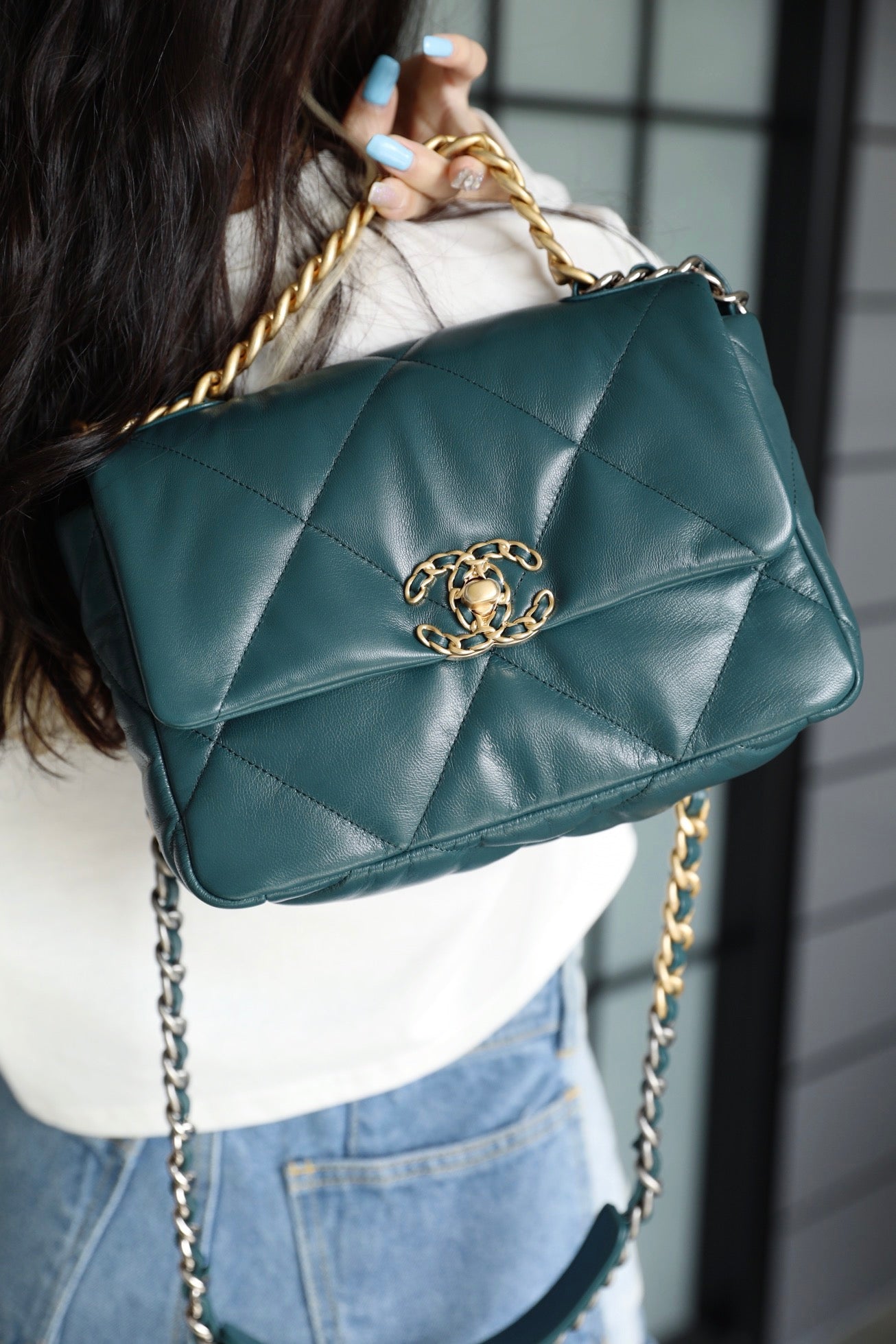 Chanel 19Bag-小號墨綠色