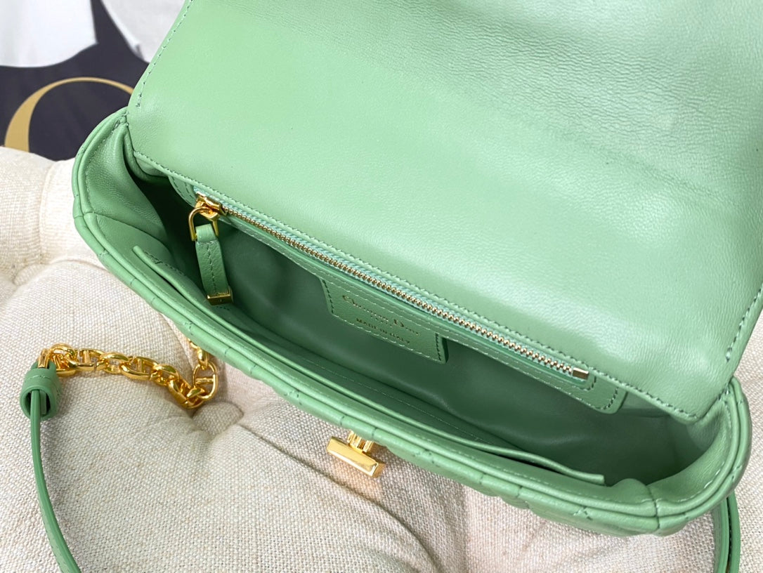Dior Caro 小號20cm-薄荷綠小牛皮
