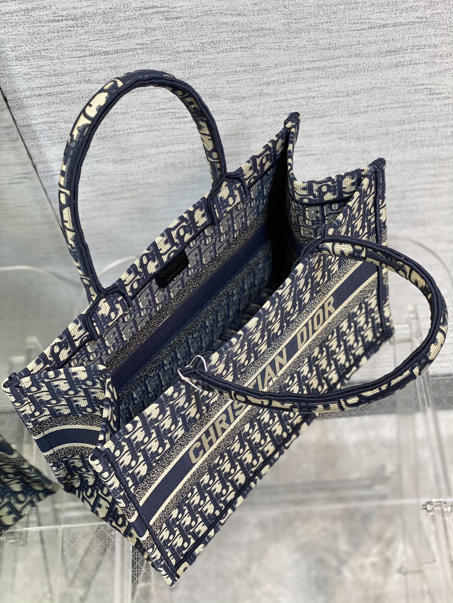 Dior Book Tote-小號36.5cm-深藍老花
