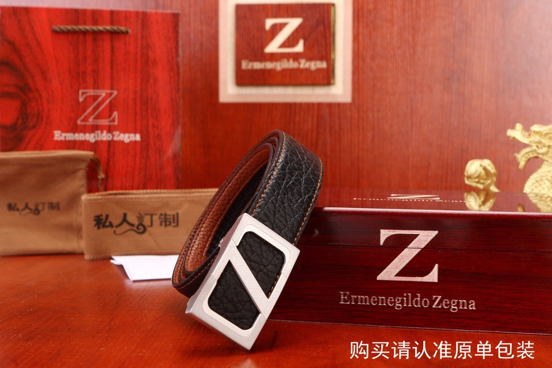 ERMENEGILDO ZEGNA-皮帶-3.4cm-男款