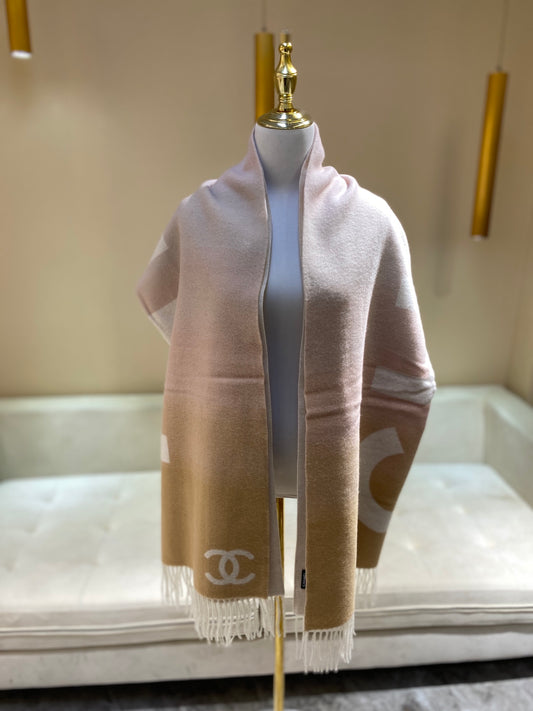 小香家-羊毛羊絨圍巾 70*200cm 杏色
