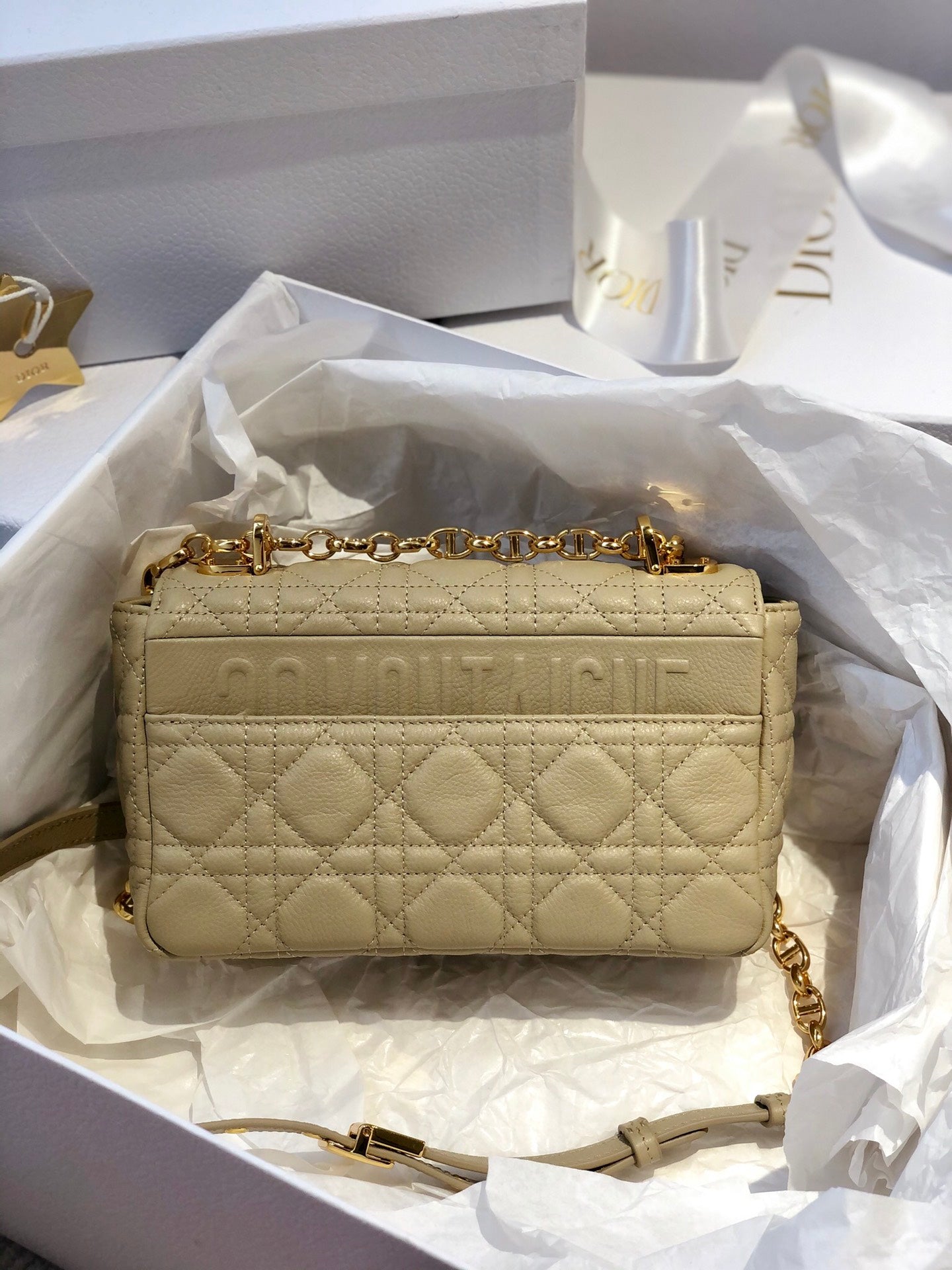 Dior Caro 小號20cm-米色
