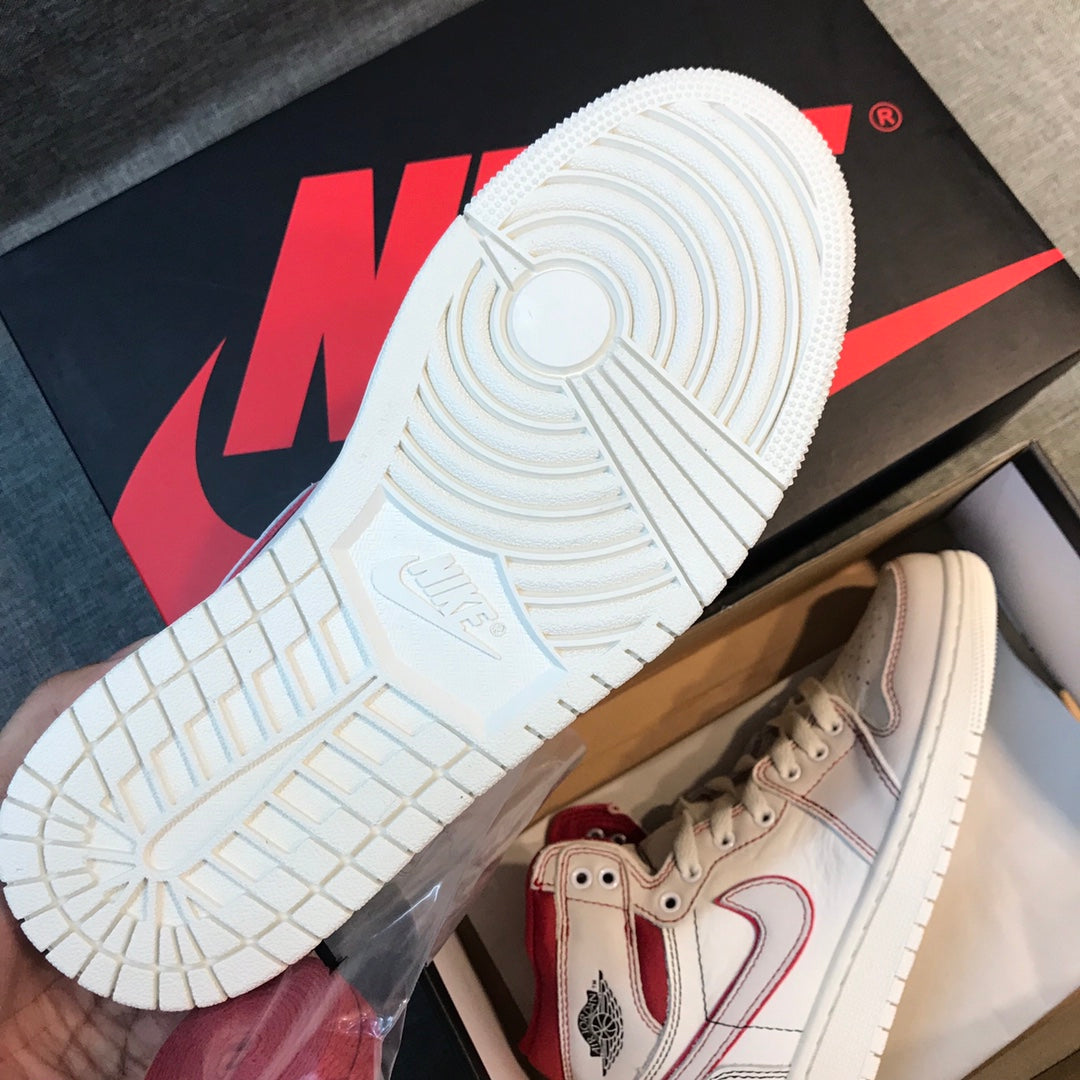 N1K- Air Jordan AJ1高筒板鞋 休閒鞋 白紅色