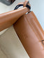 羅L威-Cushion tote 橘色棕皮