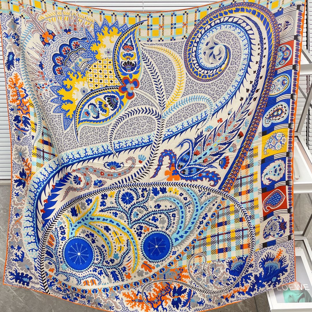 小愛款-雙面大絲巾 136cm-30%真絲70%羊毛