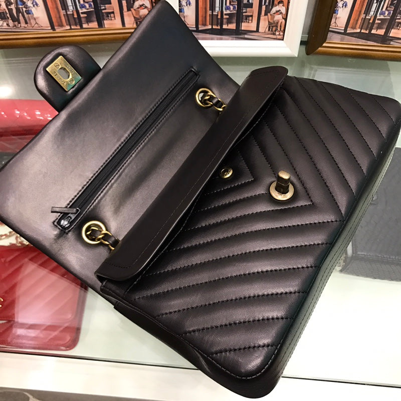 小香家-2015大V紋 CF包 金鍊 25cm