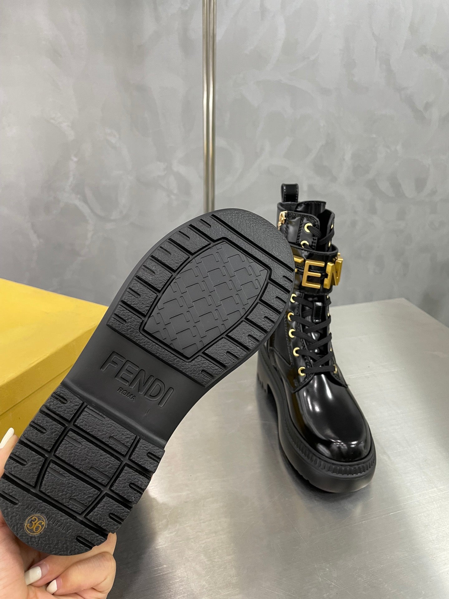 芬F家-中筒騎士靴 黑色