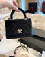 Chanel mini coco handle-黑色絲絨鑽扣