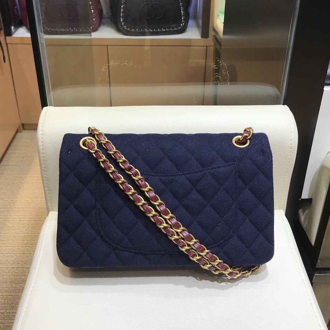 小香家-海軍風徽章裝飾 CF包 藍色 25cm