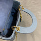 Dior-Mini Lady Dior手袋-三格黛妃-17cm-天藍珐瑯扣