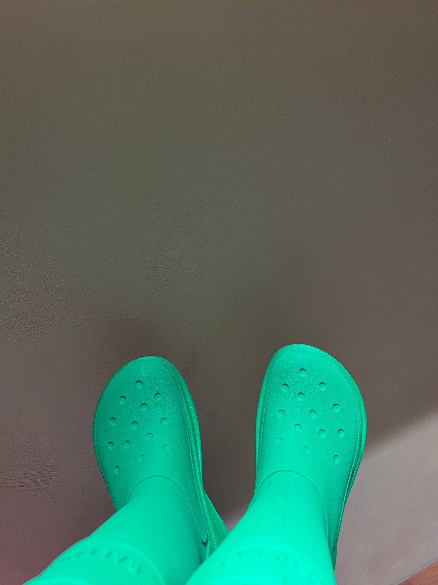巴黎世-2022秋冬 x Crocs 防滑厚底雨靴 湖水綠
